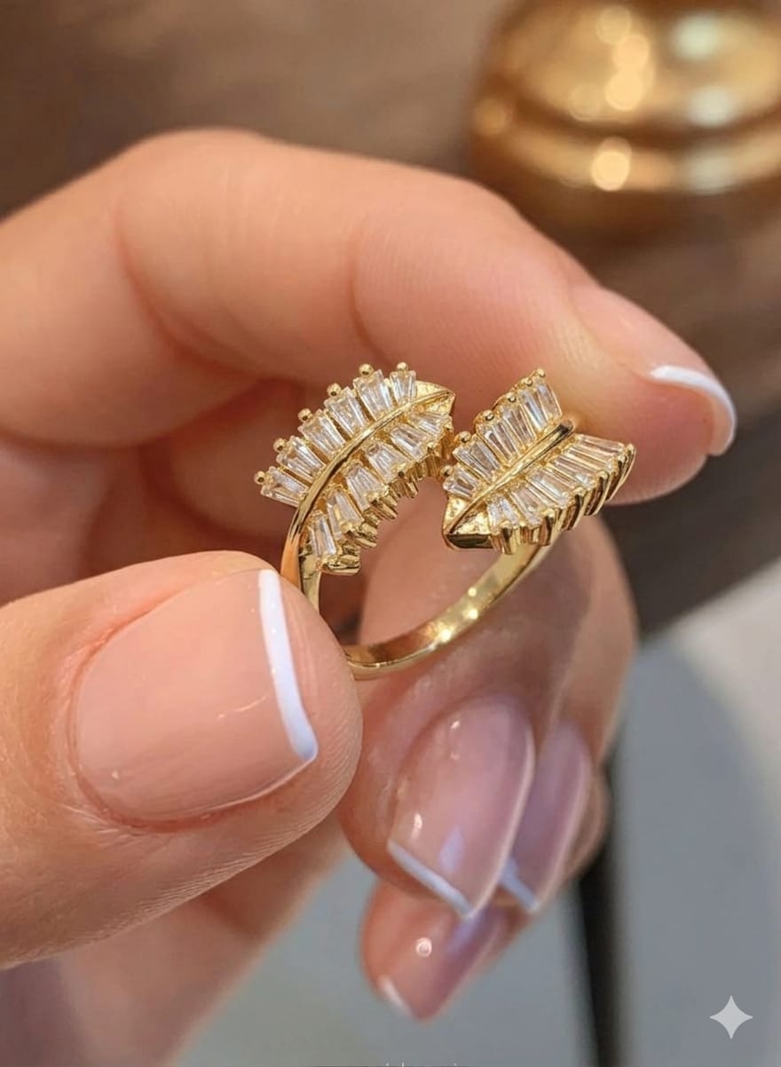 Elegant Leaf Wrap Ring