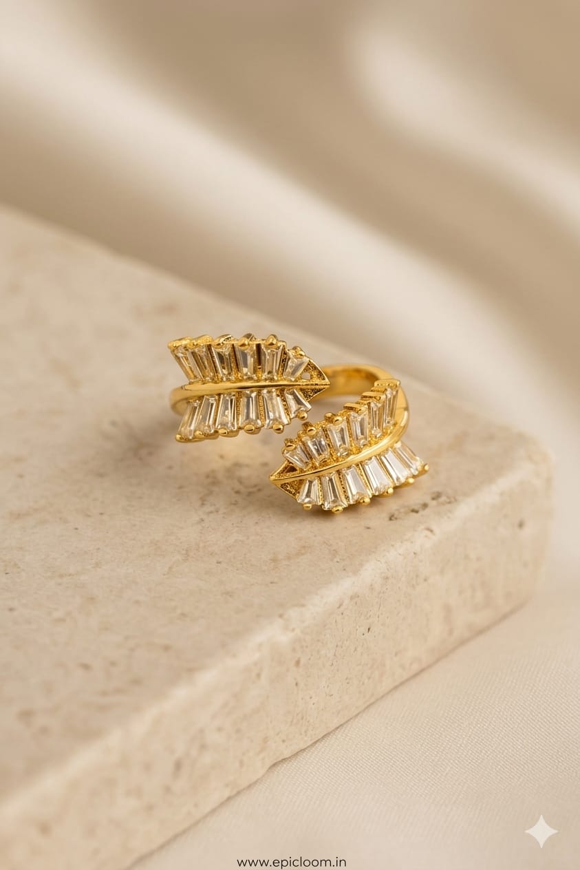 Elegant Leaf Wrap Ring