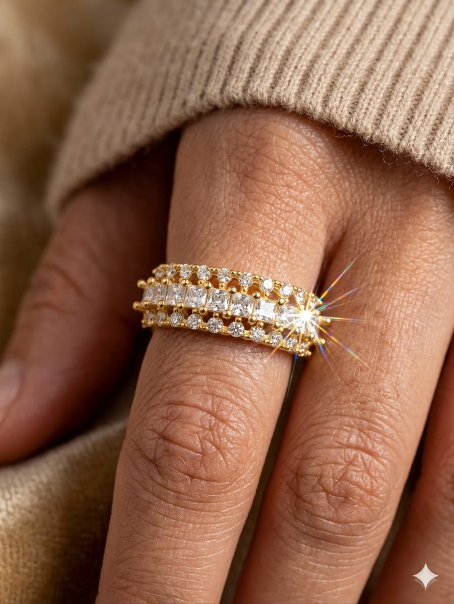 Royal Crystal Band Ring