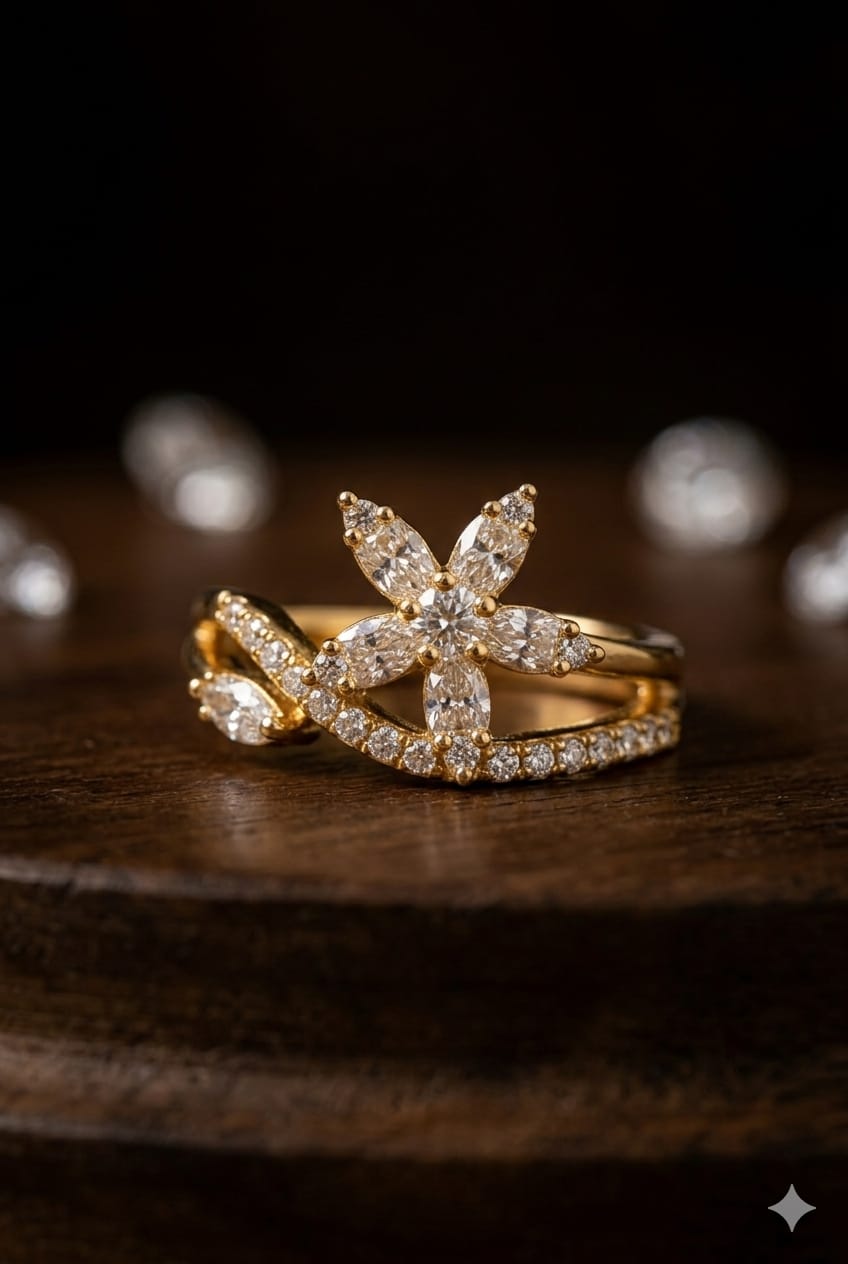 Floral Elegance Diamond Ring