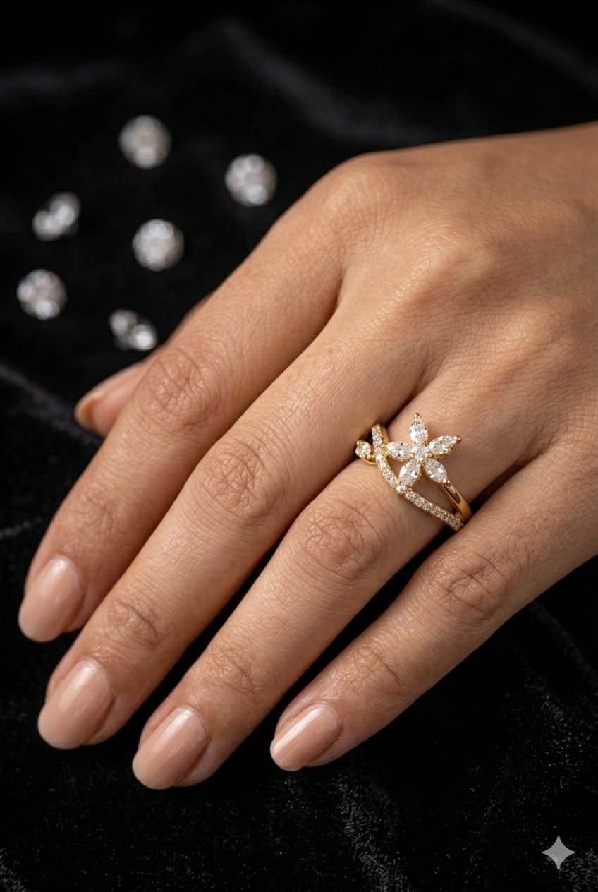 Floral Elegance Diamond Ring