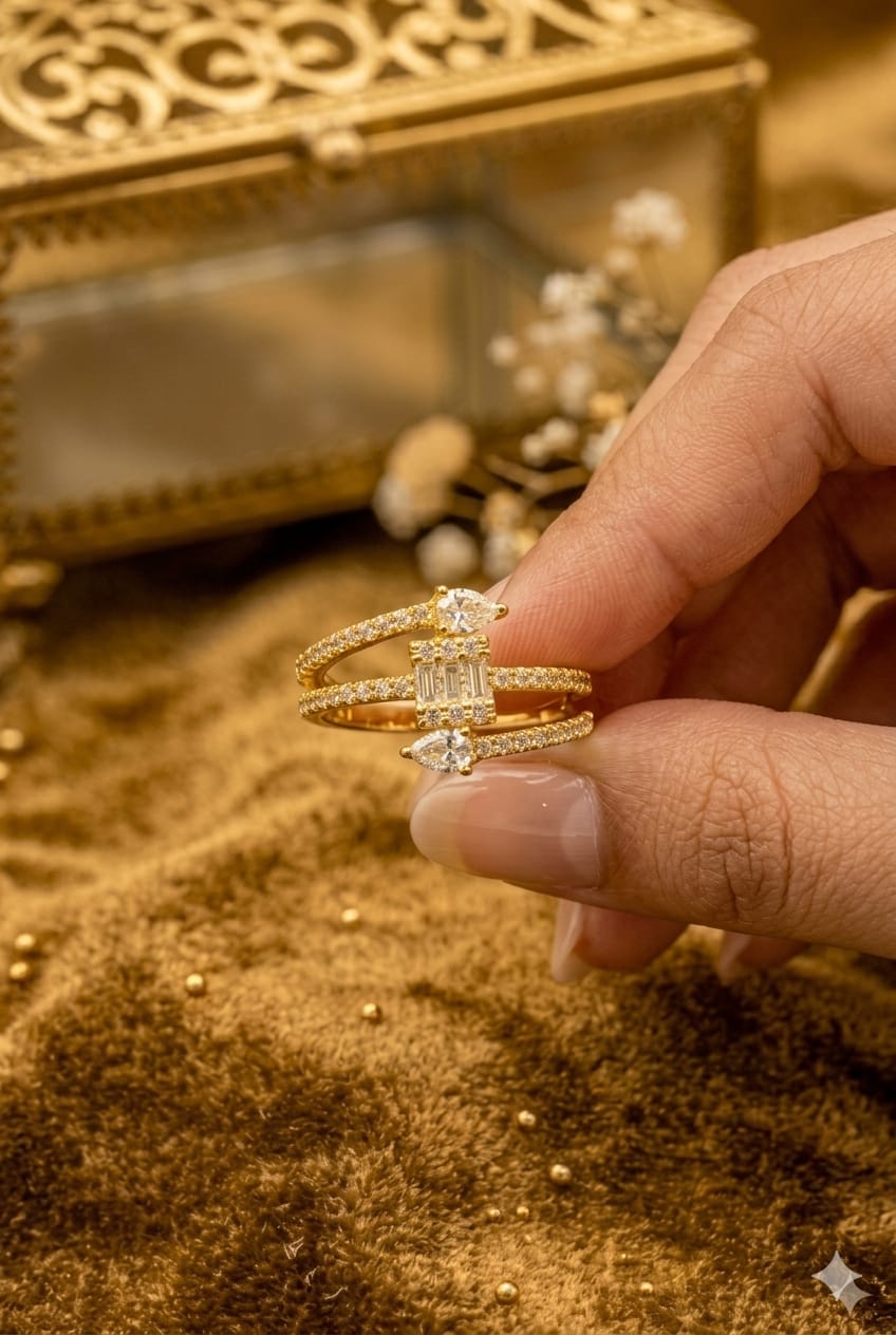 Geometric Luxe Diamond Ring