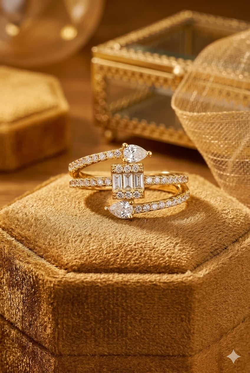 Geometric Luxe Diamond Ring