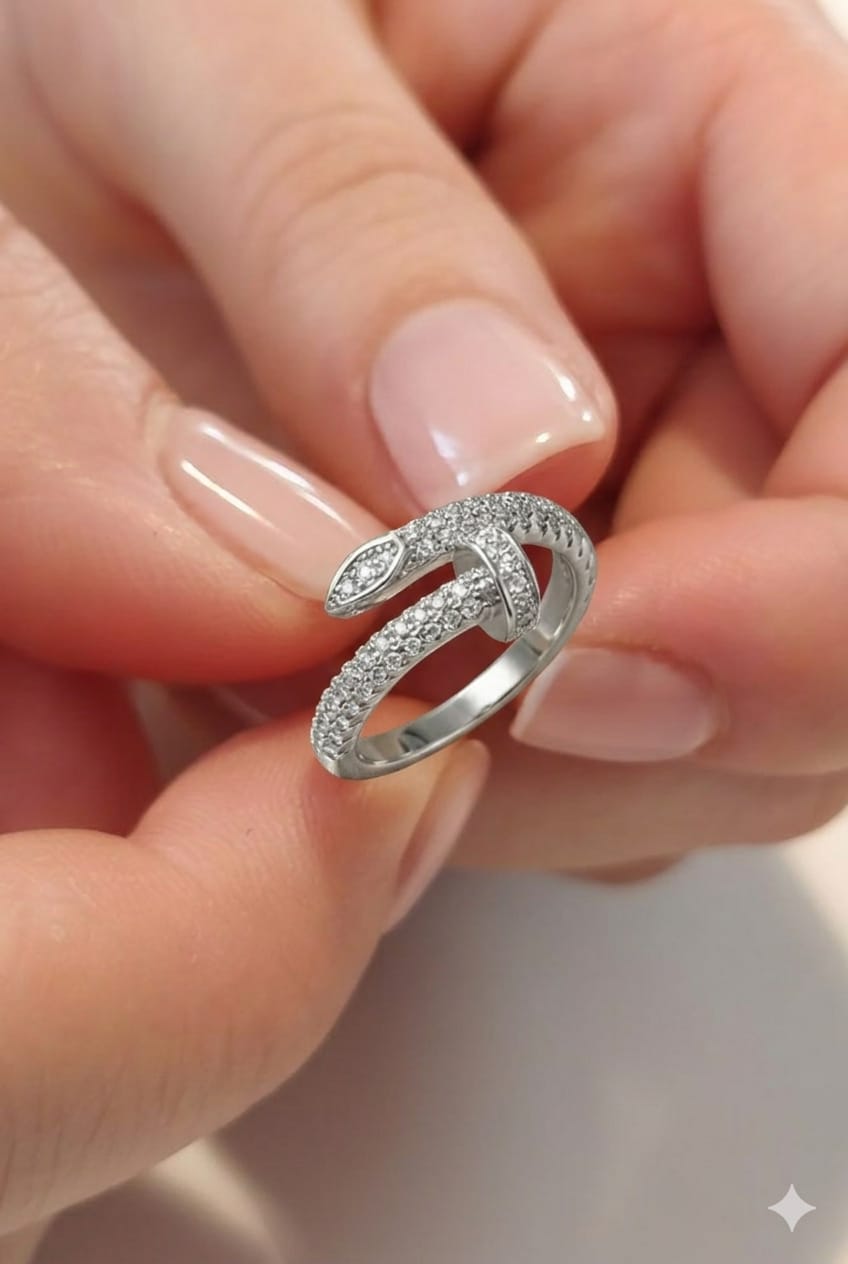 Minimal Snake Wrap Ring (Silver)