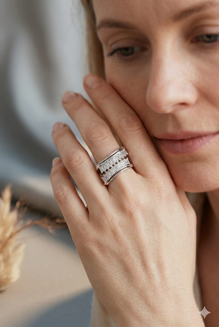 Elegant Dual Band Ring (Silver)