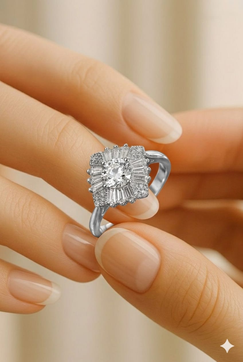 Royal Halo Floral Diamond Ring