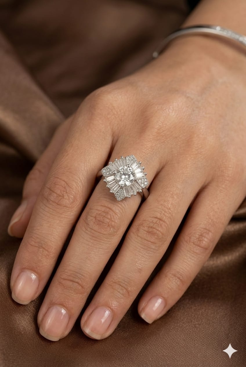 Royal Halo Floral Diamond Ring