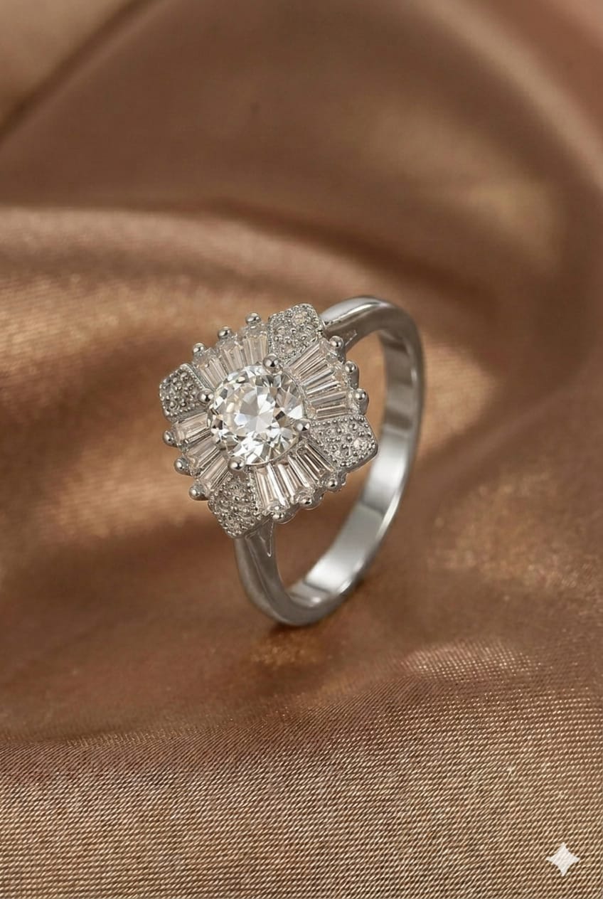 Royal Halo Floral Diamond Ring