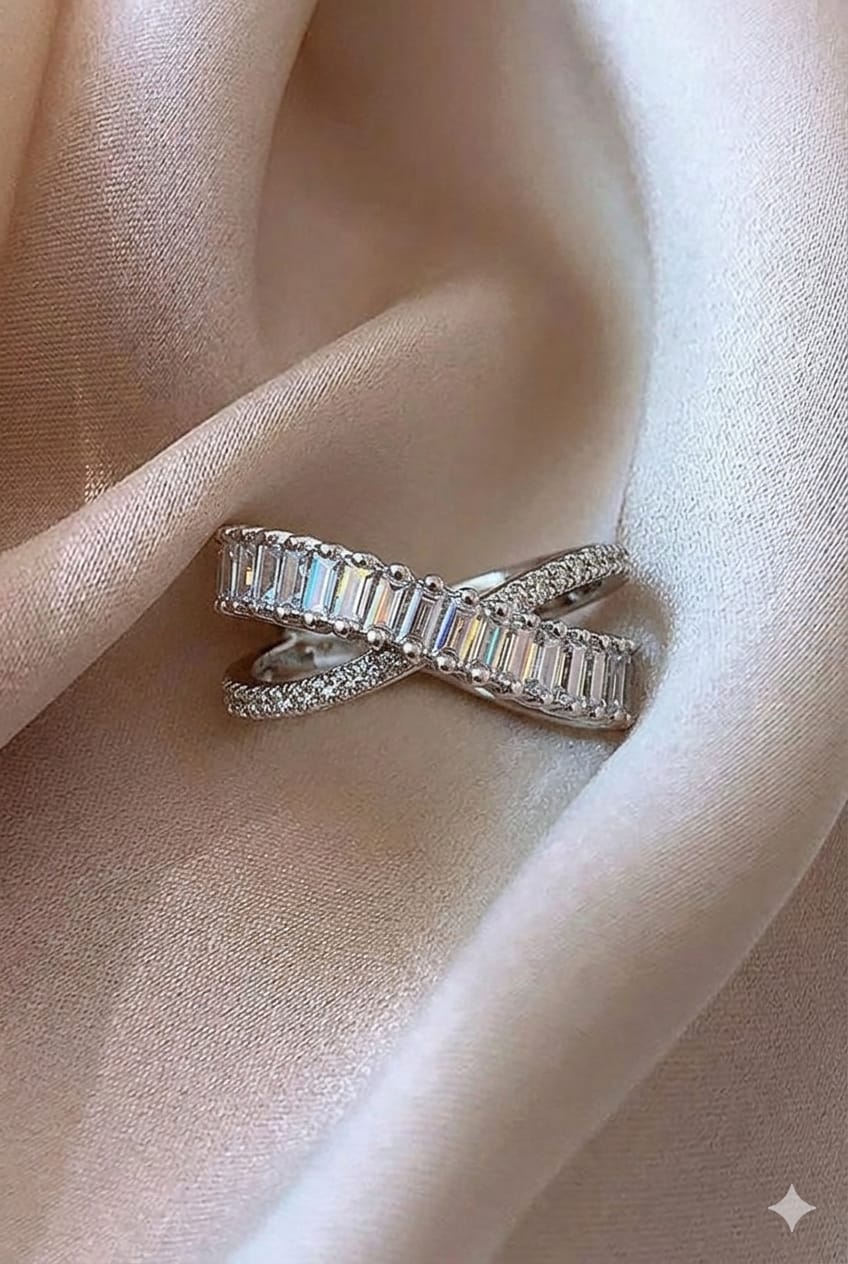 Infinity Crystal Wrap Ring (Silver)