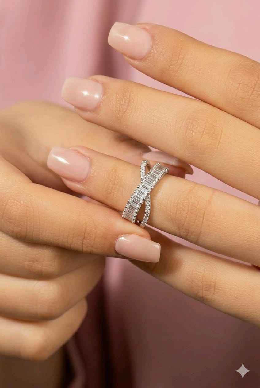 Infinity Crystal Wrap Ring (Silver)