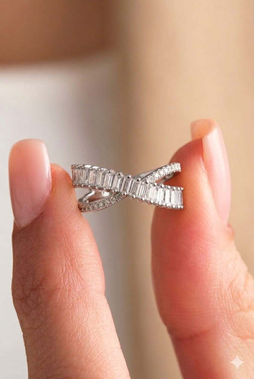 Infinity Crystal Wrap Ring (Silver)