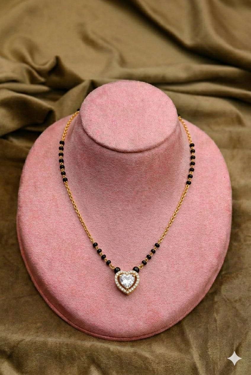Heart Pendant Mangalsutra Necklace