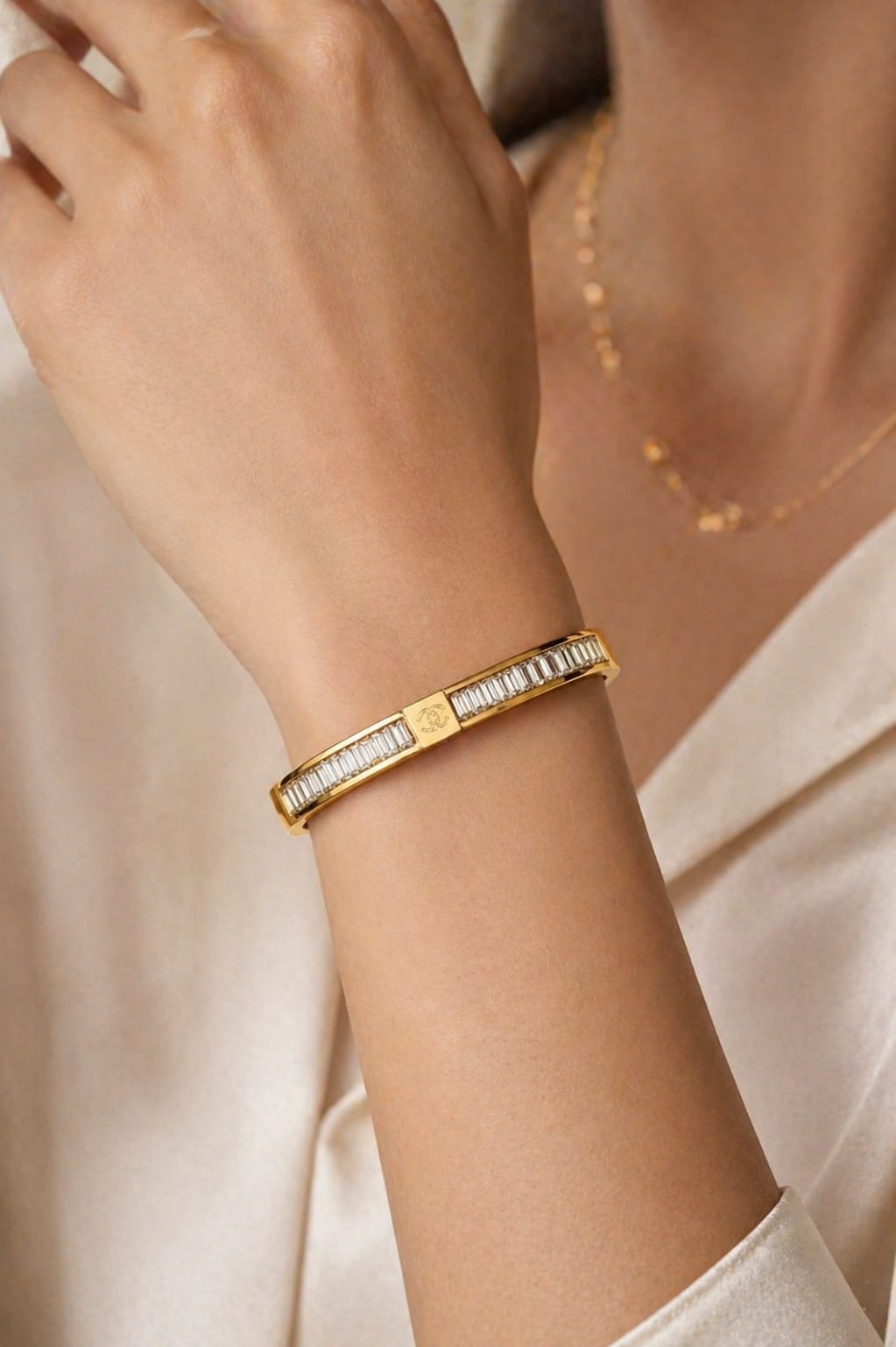 Luxe Baguette Crystal Bracelet (Gold)