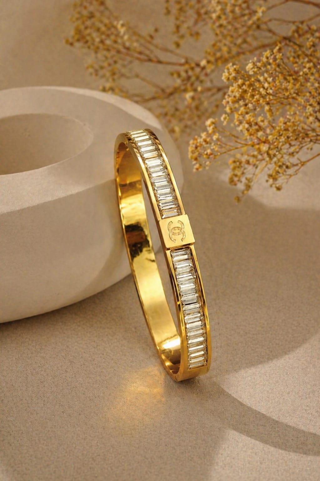 Luxe Baguette Crystal Bracelet (Gold)