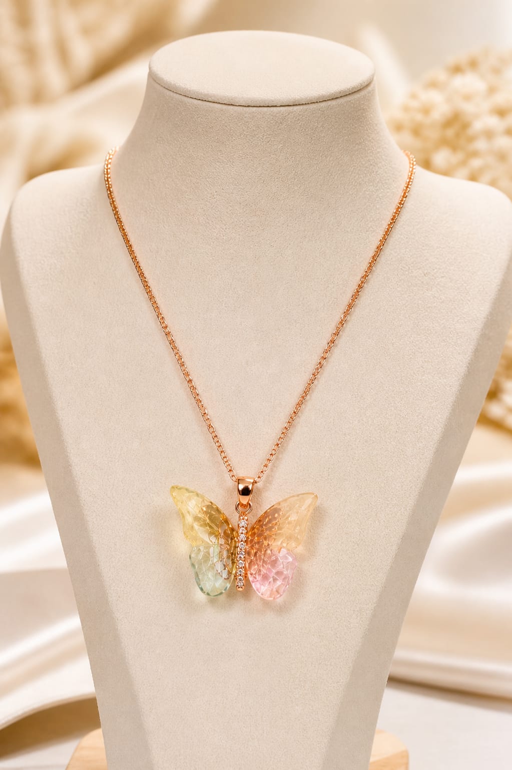 Butterfly Crystal Pendant Necklace