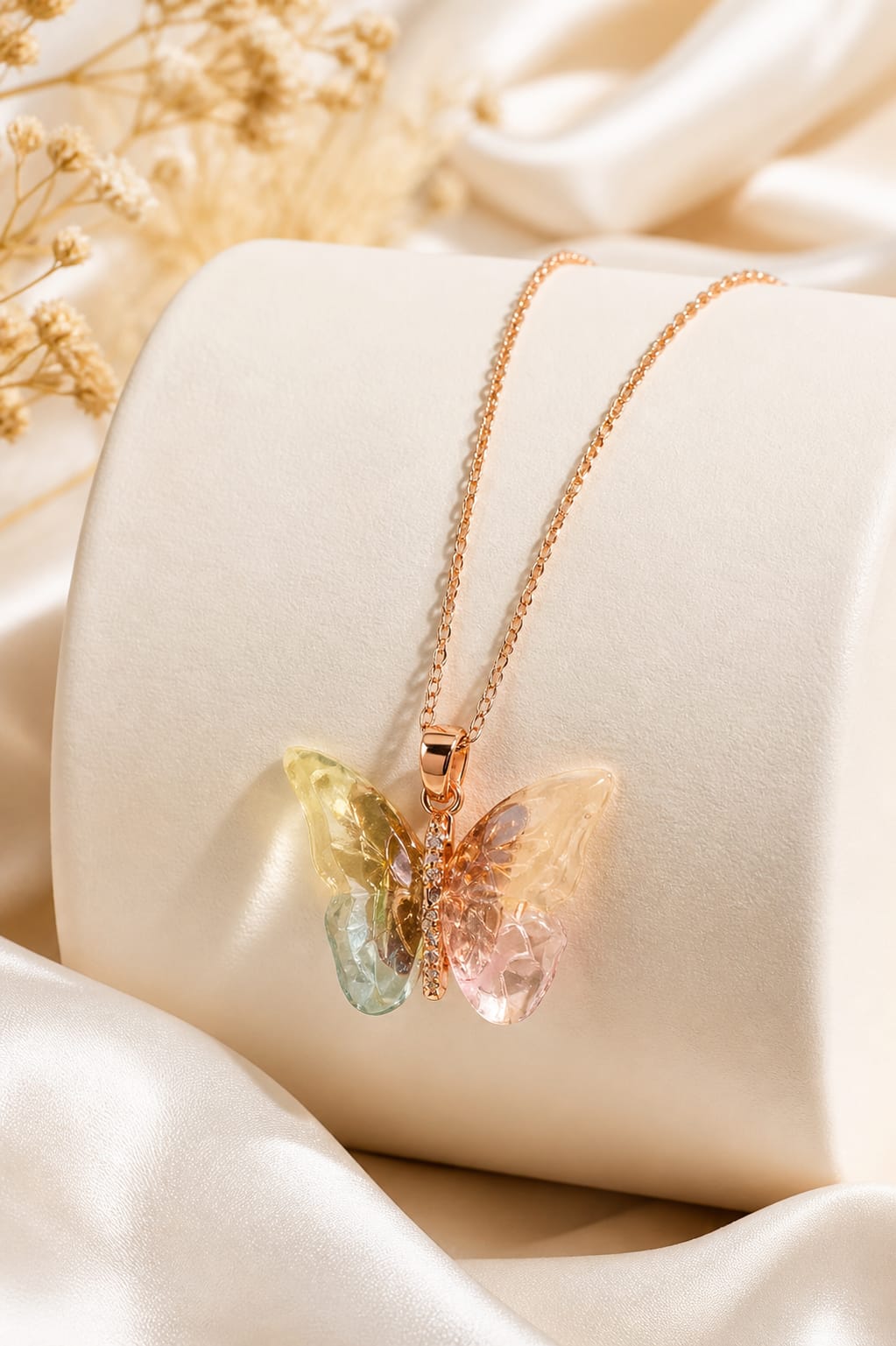 Butterfly Crystal Pendant Necklace