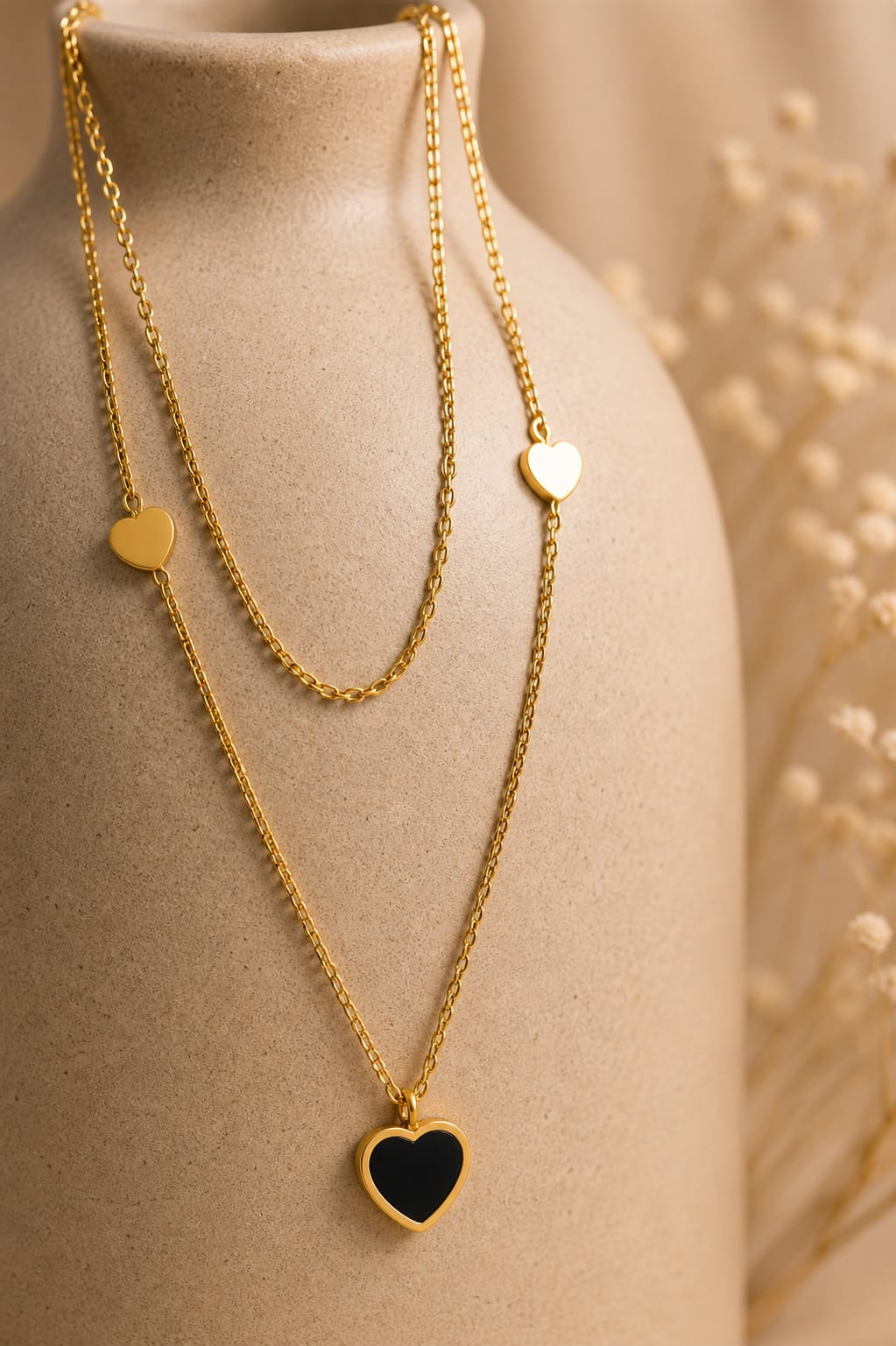 Layered Heart Accent Necklace