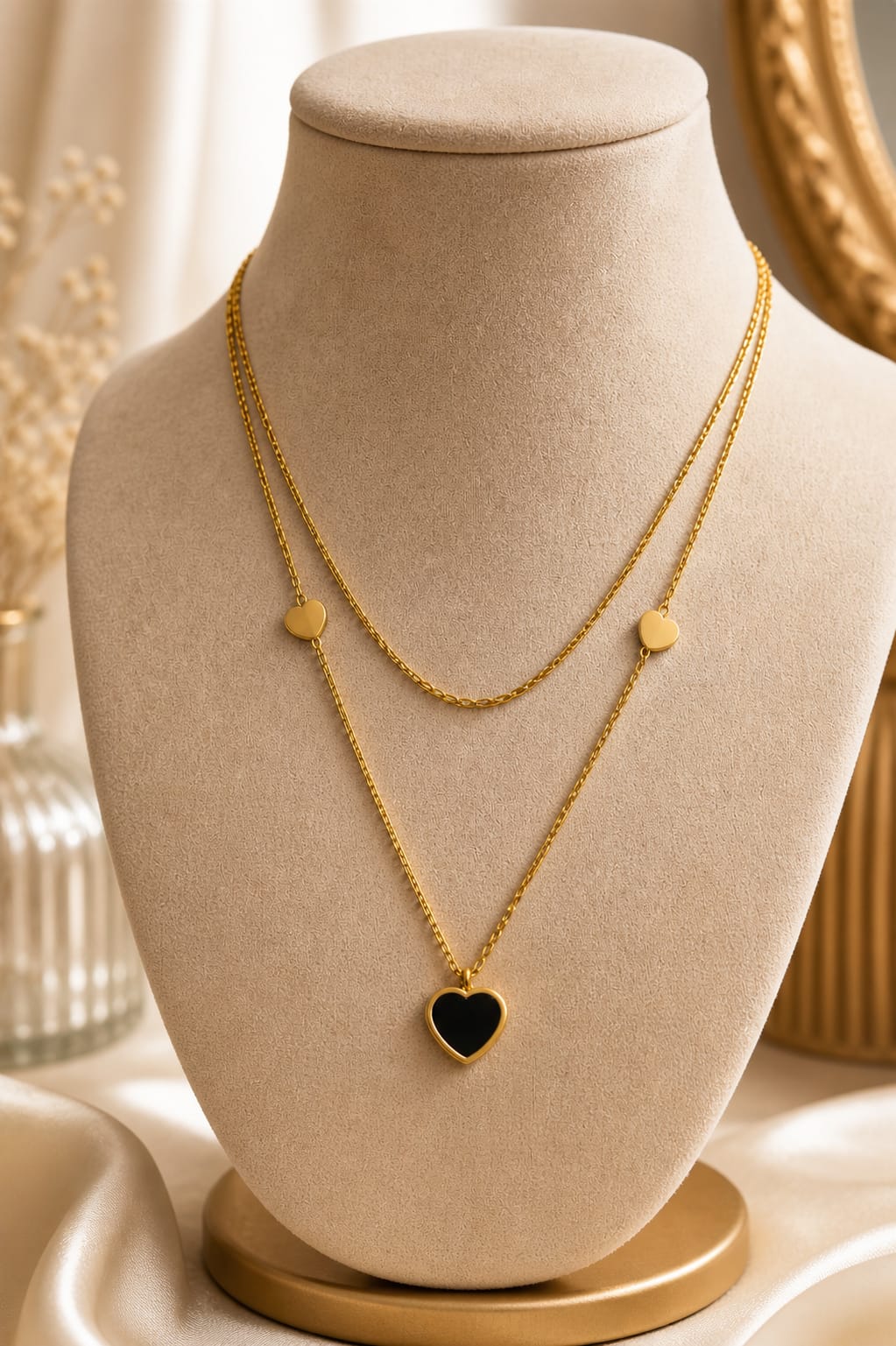 Layered Heart Accent Necklace