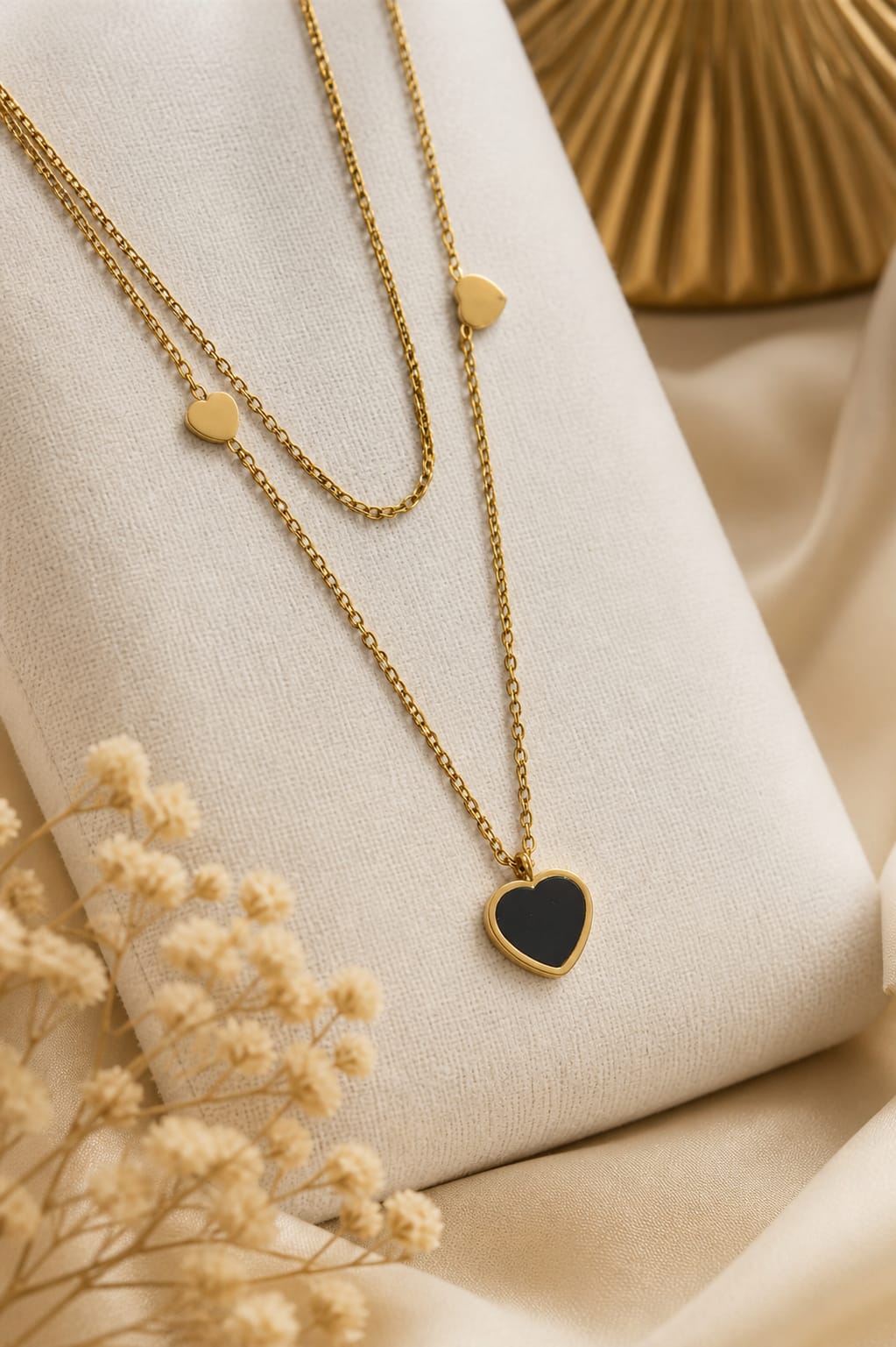 Layered Heart Accent Necklace
