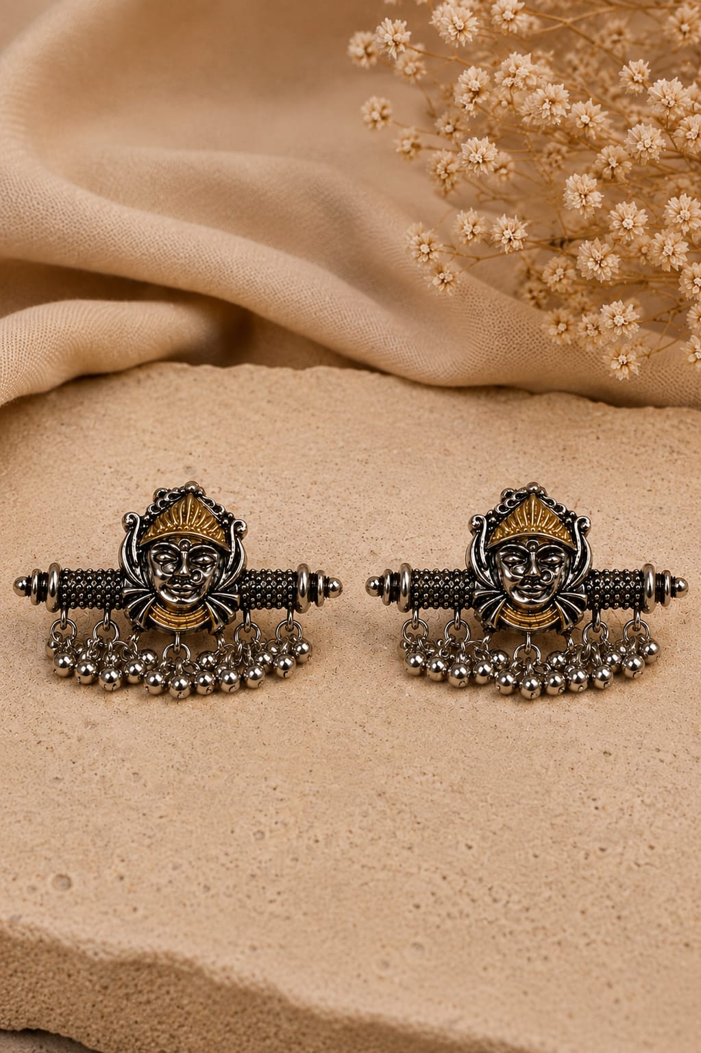 Tribal Goddess Oxidised Earrings
