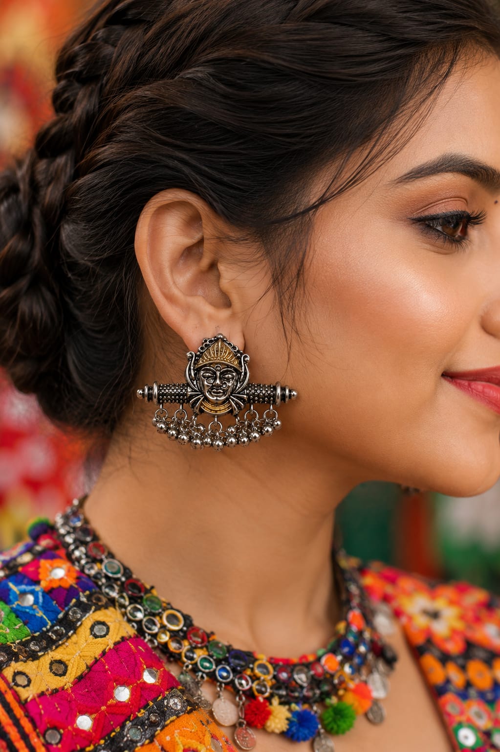 Tribal Goddess Oxidised Earrings