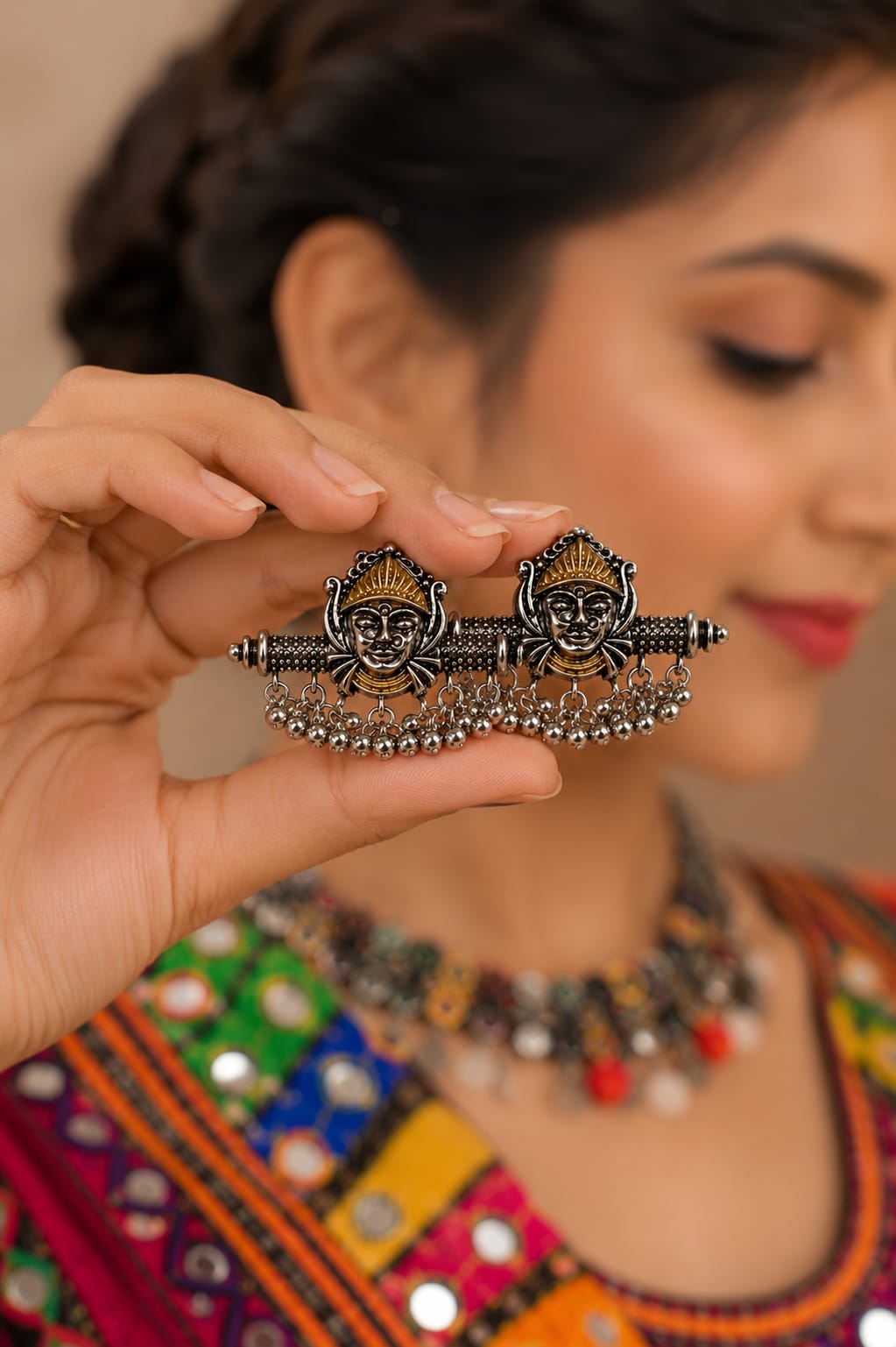 Tribal Goddess Oxidised Earrings